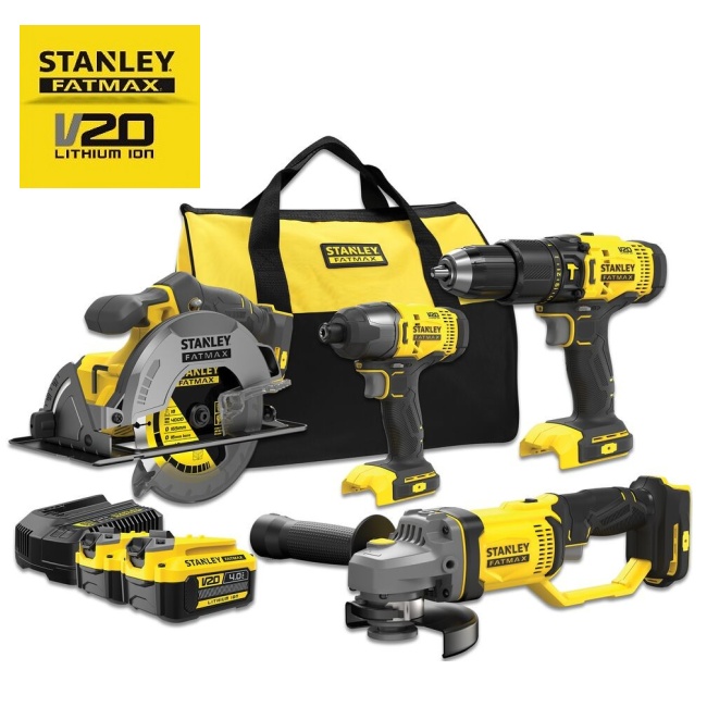 Stanley Fatmax SFMCK469M2-QW combo sada aku nářadí 18V LiIon 2x4Ah V20 !!! VRÁCENO ZÁKAZNÍKEM POŠKOZENÁ KRABICE !! SFMCK469M2-V-QW