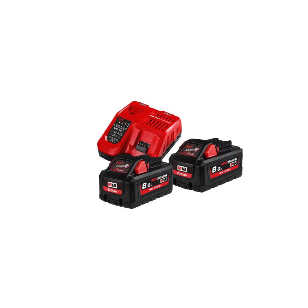 Milwaukee M18™ HNRG-802 HIGH OUTPUT™ sada akumulátorů a nabíječky 4933471073