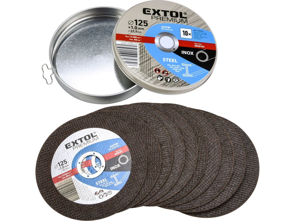 EXTOL PREMIUM 8808103 kotouč řezný na ocel/nerez, 10ks, O 125x1,0x22,2mm