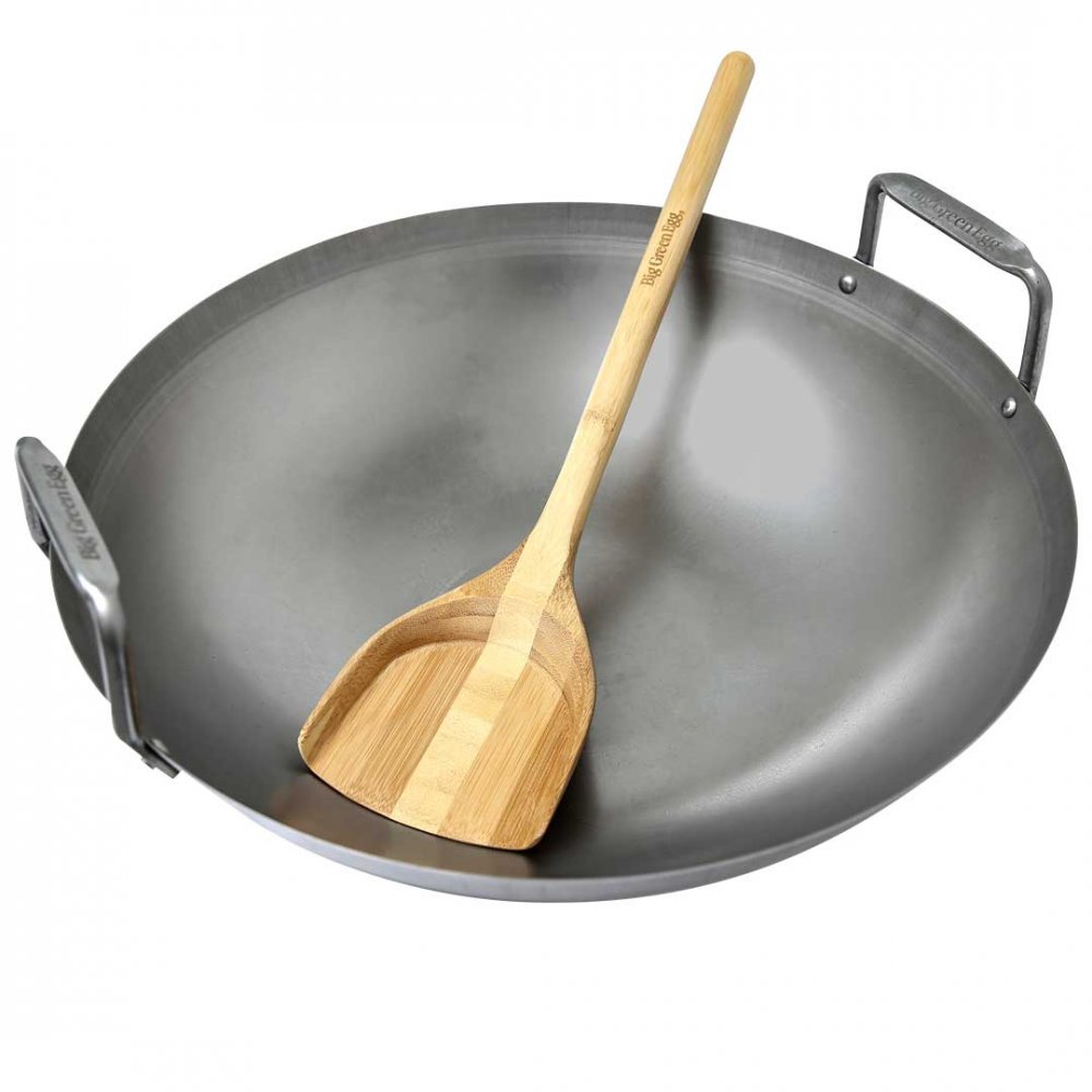 Big Green Egg Wok karbonová pánev s bambusovou špachtlí 120779 Large, Xlarge BGE-120779