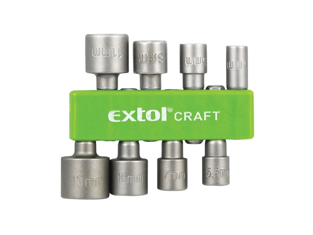 EXTOL CRAFT hlavice nástrčné do vrtačky, sada 8ks, 5-13mm 10213