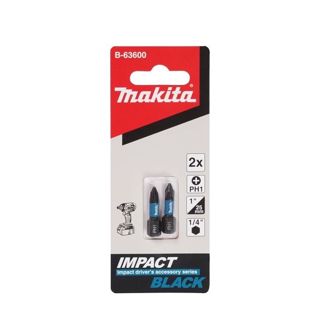 Makita B-63638 torzní bit 1/4" IMPACT BLACK PZ1 25mm 2 ks