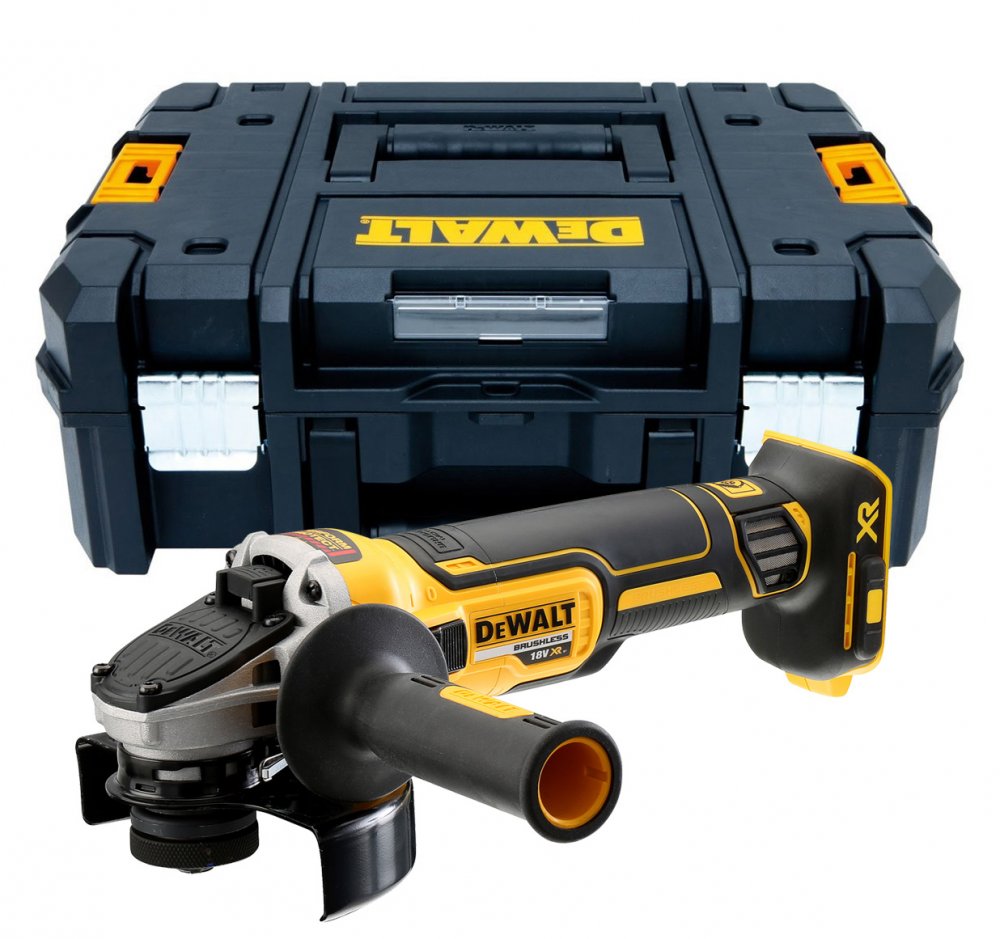 DeWALT DCG405NT aku bezuhlíková úhlová bruska XR 18V, kufr TSTAK DCG405NT-XJ