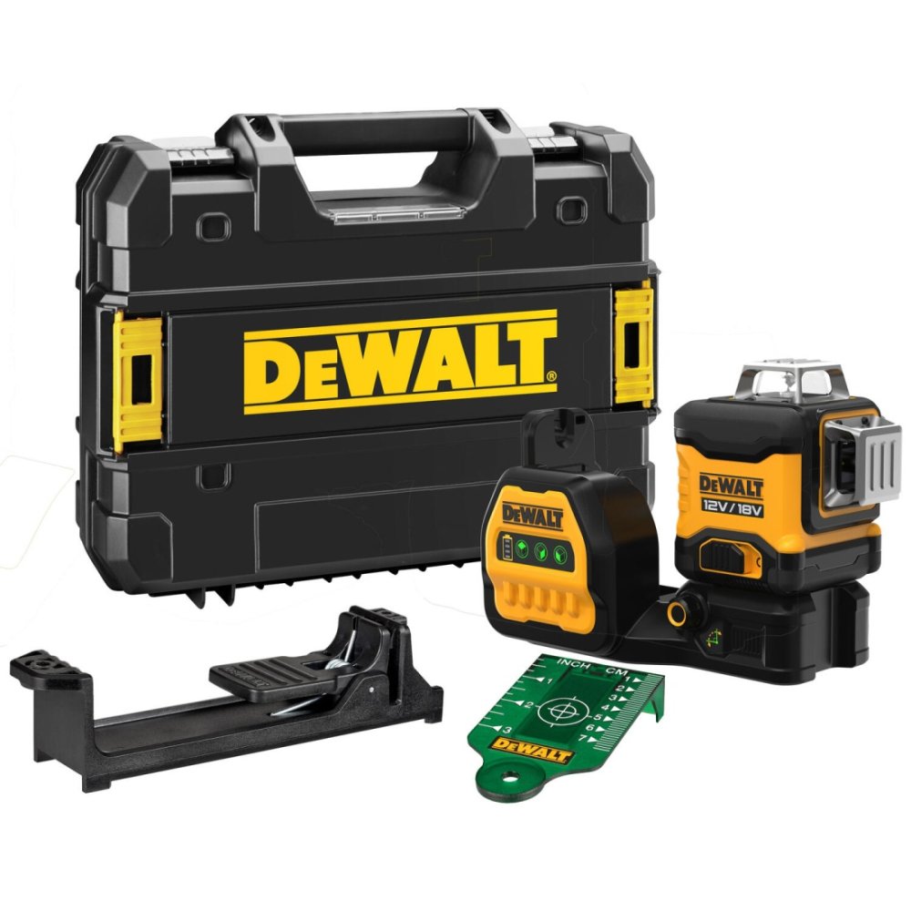 DeWalt DCE089NG18-XJ 12V nebo 18V 3 x 360° zelený laser, dosah bez/s detektorem 35/50 m, bez akumulátoru a nabíječky