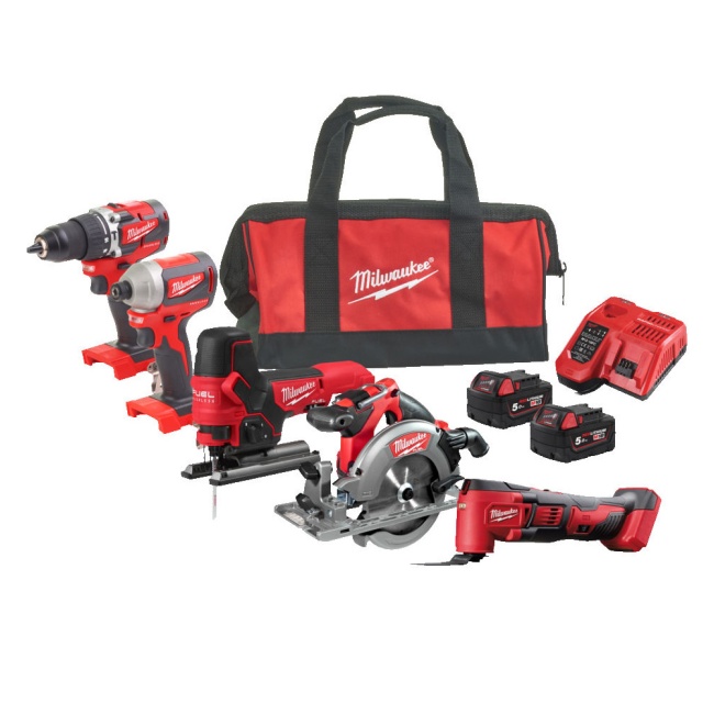 Milwaukee M18 FPP5K-502B aku sada nářadí 18V 4933471209