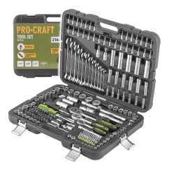 Procraft WS216 gola sada 216 dílů 1/4", 3/8" a 1/2
