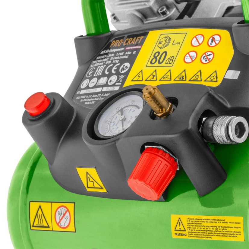 Procraft AC6 bezolejový kompresor 6 l
