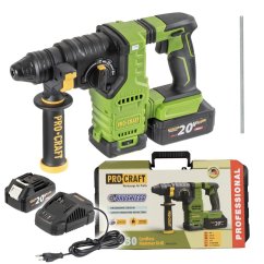 Procraft PHA30 aku kombinované kladivo SDS-plus 2,8 J 20 V 2x4Ah
