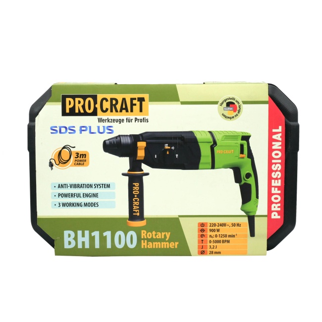 Procraft BH1100 kombinované kladivo SDS-Plus 3,2 J 900 W