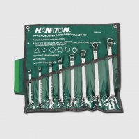 HONITON HDWP7508 sada klíčů očkových vyhnutých 8dílů 6-22 mm matný