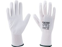 EXTOL PREMIUM 8856631 rukavice z polyesteru polomáčené v PU, bílé, velikost 9"