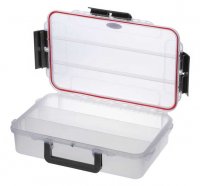 MAX Plastový box, 350x230xH 86mm, IP 67, barva transparentní, 3 přihrádky