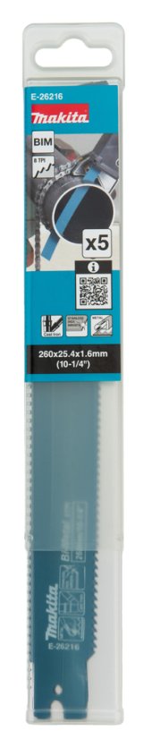 Makita E-26216 pilový list BiM 260x1.6mm, 8Z, 5ks special JR003G