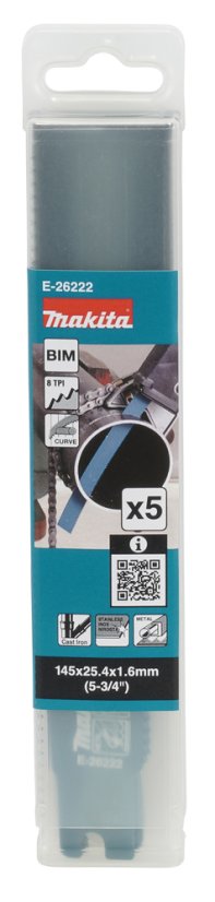 Makita E-26222 pilový list BiM 145x1.6mm, 8Z, 5ks special zahnutý JR003G