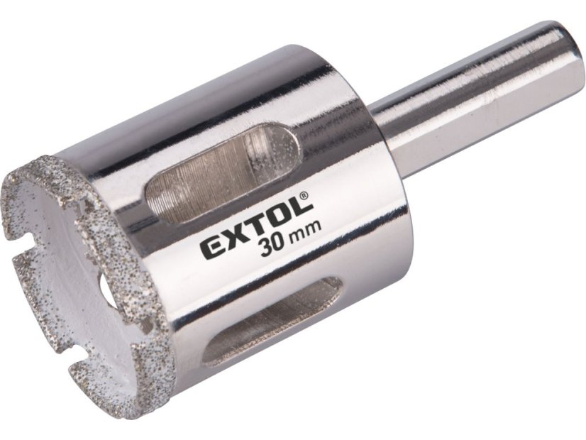 EXTOL PREMIUM 8801987 korunka vykružovací diamantová na sklo a keramiku, O 30mm EXTOL PREMIUM 8801987 korunka vykružovací diamantová na sklo a keramiku, O 30mm