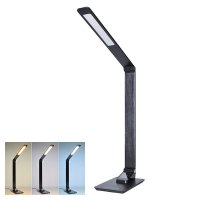 Solight WO59-B LED stolní lampička stmívatelná, 8W, display, změna chromatičnosti, hliník, černá