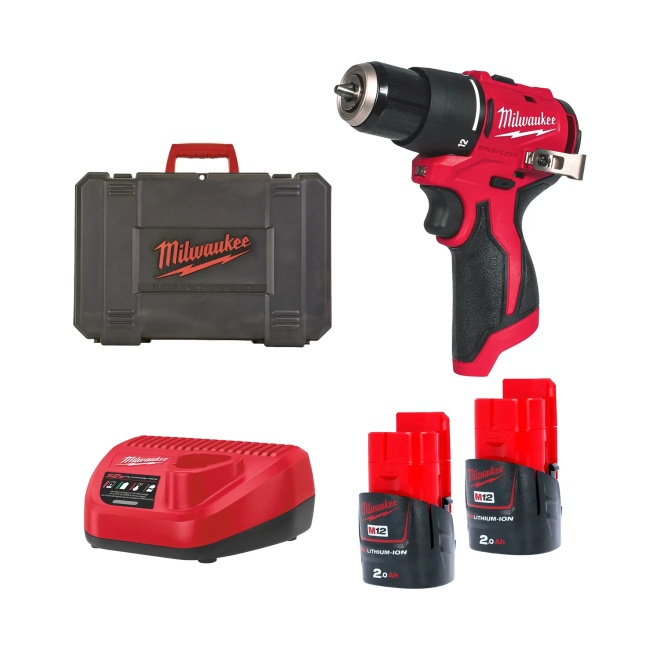 Milwaukee M12 BLPDRC-202C aku příklepová vrtačka 2x2Ah 4933500422