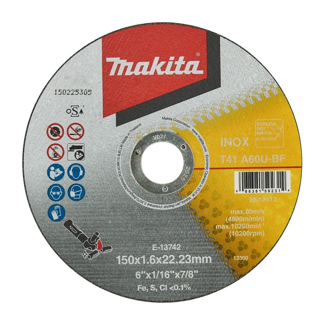 Makita E-13742 řezný kotouč 150x1,6x22,23 nerez=oldB-12251 Makita E-13742 řezný kotouč 150x1,6x22,23 nerez=oldB-12251