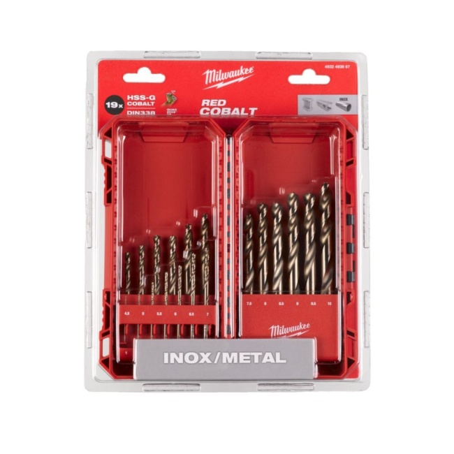 Milwaukee ELVINSET28 M18 BLDDRC-502C  aku vrtací šroubovák + 19 dílná sada vrtáků do kovu HSS-Co 2x 5 Ah M18 B5 4933492835