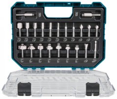Makita D-74778 sada fréz po zanořovací a jednoruční frézky 8 mm 22 ks v plastovém kufru