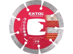 EXTOL PREMIUM 108911 kotouč diamantový řezný, segmentový Long Life - suché řezání, 115x22,2x2mm