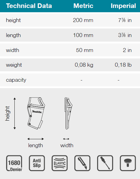 Makita E-15322 brašna na nůž 100x50x200mm=oldE-05262