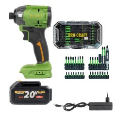 Procraft SPS22/IBS-41 aku rázový utahovák 20 V 1x4Ah + sada bitů IBS-41