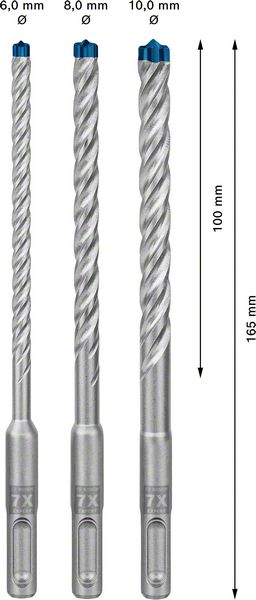 Bosch sada vrtáků do kladiv EXPERT SDS plus-7X, 6/8/10 mm 3ks