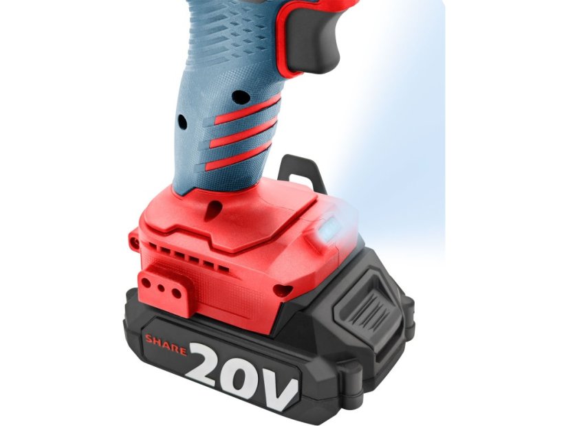 EXTOL PREMIUM 8891808 aku příklepový šroubovák SHARE20V, BRUSHLESS, 1x2Ah