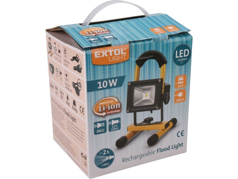 EXTOL LIGHT 43122 reflektor LED, nabíjecí s podstavcem, 800lm, Li-ion