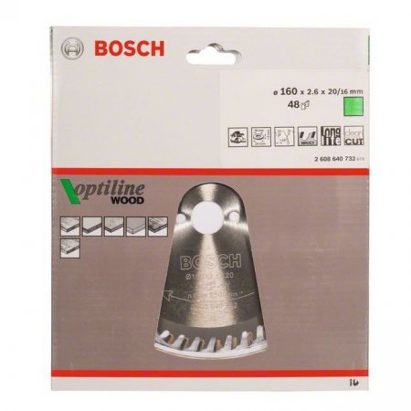 Bosch pilový kotouč Optiline Wood 160x20/16 x 2,6 mm 48Z