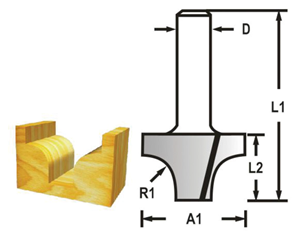 Makita D-48175 profilová frézastopka 8 mm,38,1x28,6x60 mm Makita D-48175 profilová frézastopka 8 mm,38,1x28,6x60 mm