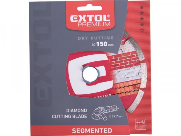EXTOL PREMIUM 108713 kotouč diamantový řezný segmentový - suché řezání, O 150x22,2x2,3mm