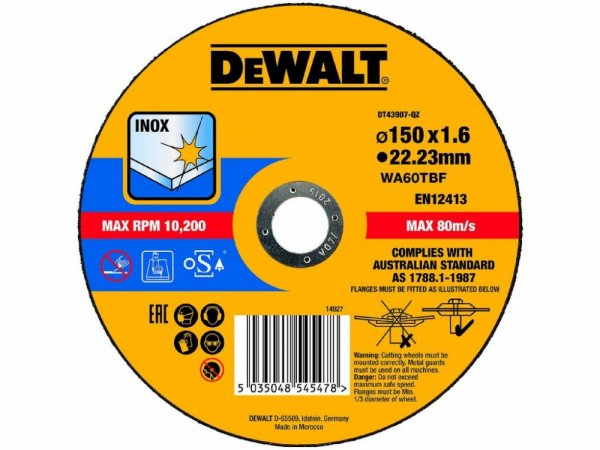 Dewalt DT43907 řezný kotouč 150x1,6x22,2 mm na nerez