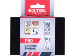 EXTOL PREMIUM 8803663 brusná houba, 100x70x25mm, P80, čtyřstranná, abrazivo-korund