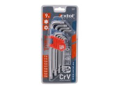 EXTOL PREMIUM 6601 L-klíče TORX, sada 9ks, 10-50