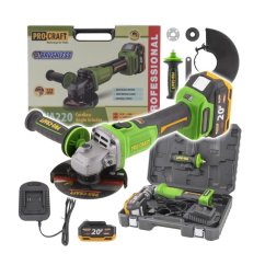 Procraft PWA220 aku úhlová bruska 125 mm 20V 1x4Ah