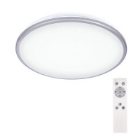 Solight WO761 LED stropní světlo Silver, kulaté, 24W, 1800lm, stmívatelné, dálkové ovládání, 38cm