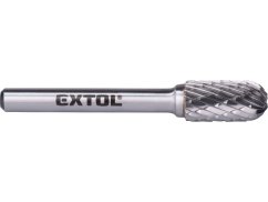 EXTOL INDUSTRIAL 8703724 fréza karbidová, válcová s kulovým čelem, pr.10x20mm/stopka 6mm,sek střední (double-cut)