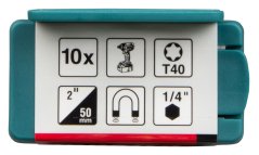 Makita E-26060 torzní bit T40 Impact Premier (E-form) 50mm 10 ks