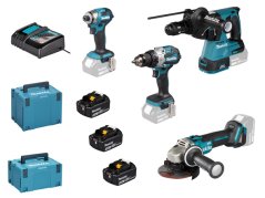 Makita DLX4195JX1 aku sada nářadí DGA504+DHR243+DHP489+DTD173 Li-ion LXT 18V 3x5Ah