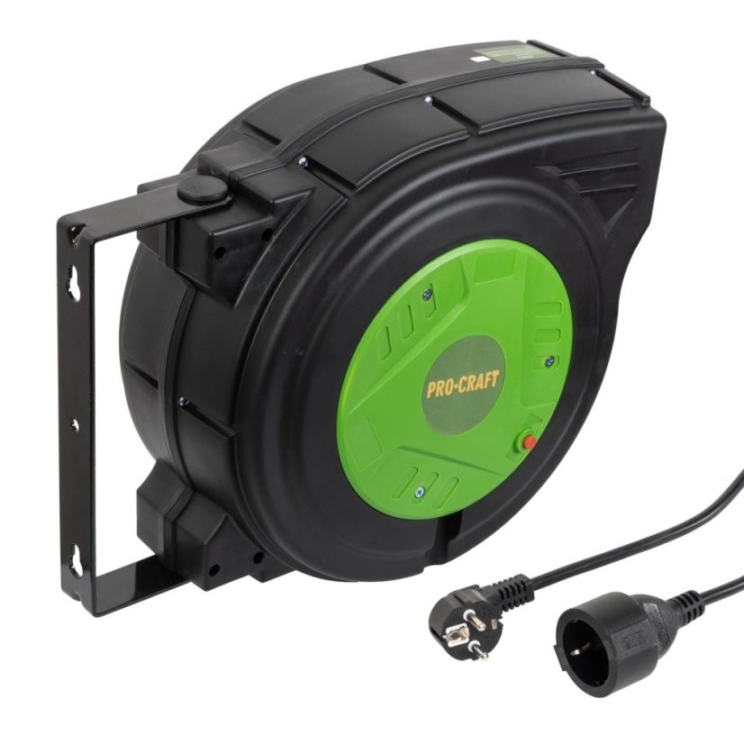 Procraft EK25N samonavíjecí prodlužovací kabel, buben 25m + 1m