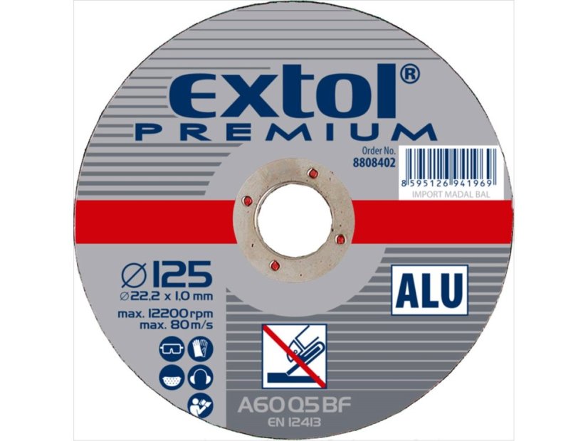 EXTOL PREMIUM 8808402 kotouč řezný na hliník, O 125x1,0x22,2mm