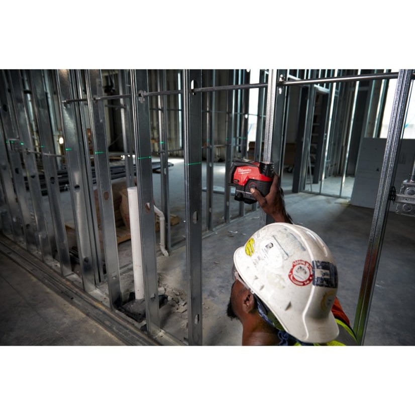 Milwaukee M12 CLLP-301C zelený kombinovaný křížový liniovo-bodový laser 1x 3Ah 4933478100