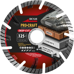 Procraft DC125 diamantový řezný kotouč Deep Cut železobeton 125mm