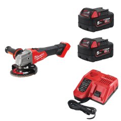 Milwaukee ELVINSET24 M18 FSAG125X aku úhlová bruska + 2x 5Ah M18B5