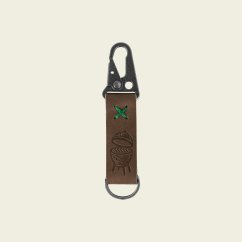 Big Green Egg kožená klíčenka s karabinou 123657