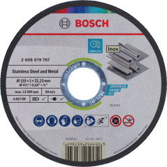 Bosch řezací kotouč pro nerezovou ocel a kov 115 × 1 × 22,23 mm 2608626115