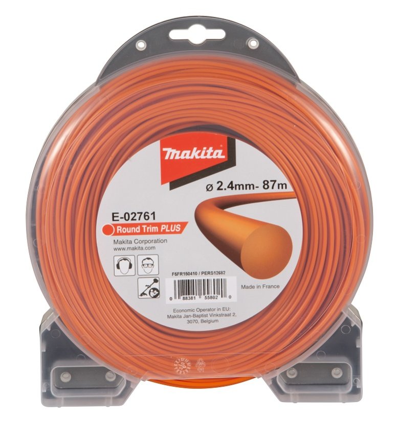 Makita E-02761 struna nylonová Plus 2,4mm, 87m, oranžová, kulatá = old 369224793