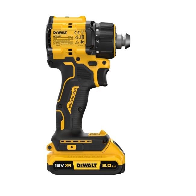 Dewalt DCD803D2T aku kompaktní vrtačka s výměnnými hlavami 18V XR 2x2Ah